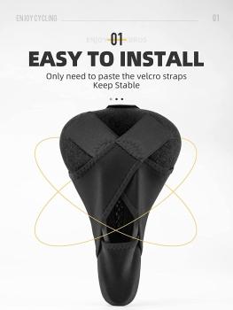 Preview: ROCKBROS | Gel Sattelbezug für Fahrradsattel – Universeller Sattelüberzug mit Regenschutz, Komfortables Gelpolster für MTB und Rennräder